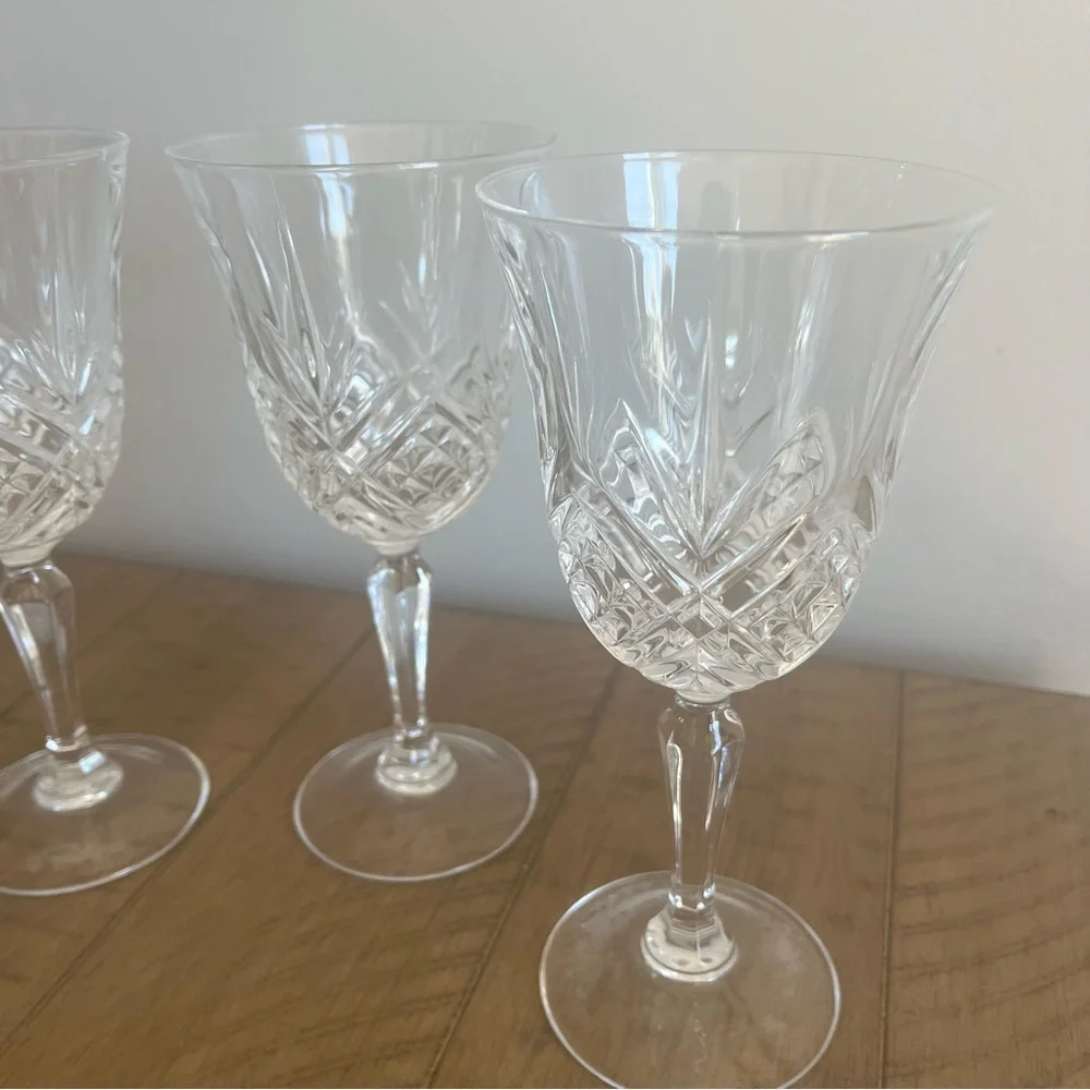 Cristal De Flandre Salzburg Genuine Lead Crystal Wine Glass Set Of 4